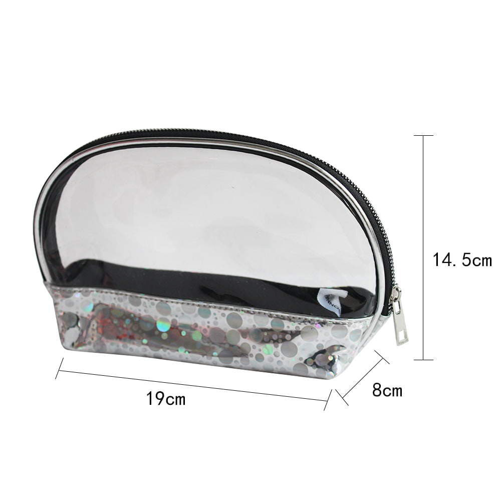 2421 Clear Polka Dot Holographic Travel Makeup Bag