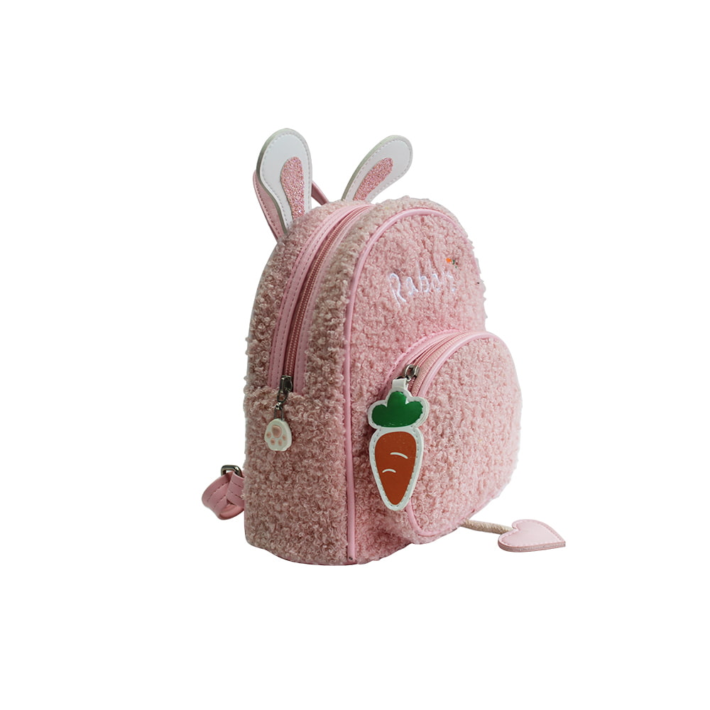 3928 Fluffy Plush Rabbit Backpack Bag with Bunny Ears