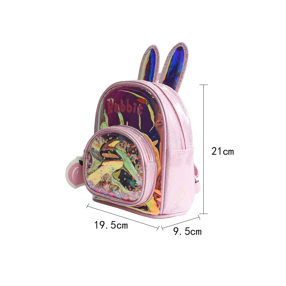 4004 Rabbit Laser Glitter School Backpack for Girls