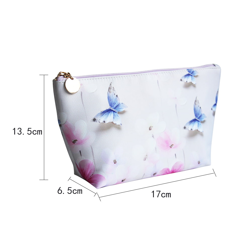 2947 Flower Butterfly Print Women Cosmetic Organizer Bag