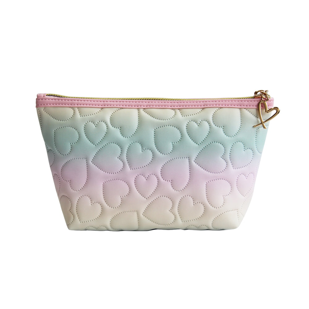2947 Heart Patterned Ombre Cosmetic Zipper Storage Bag