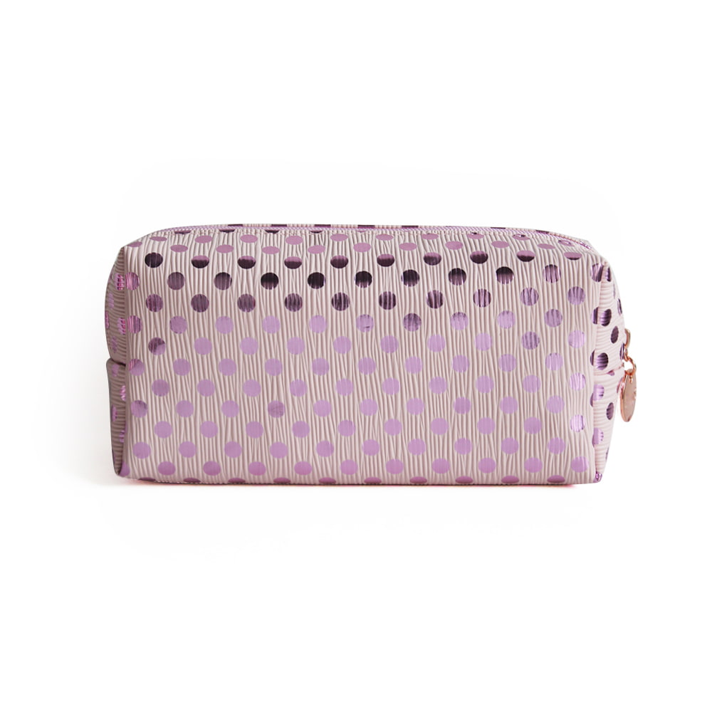 3702 Pink Polka Dots Pattern Ladies Cosmetic Storage Bag