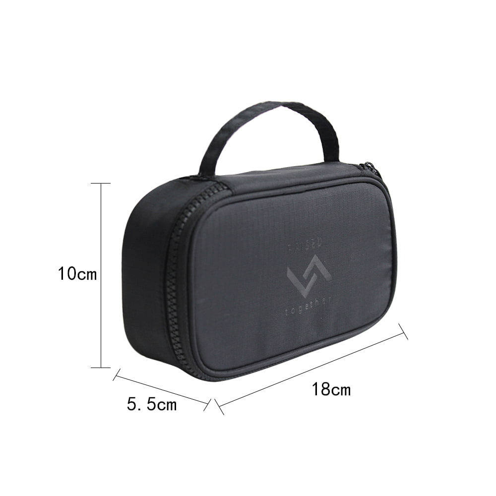4642 Black Portable Large Capacity Make Up Zipper Bag