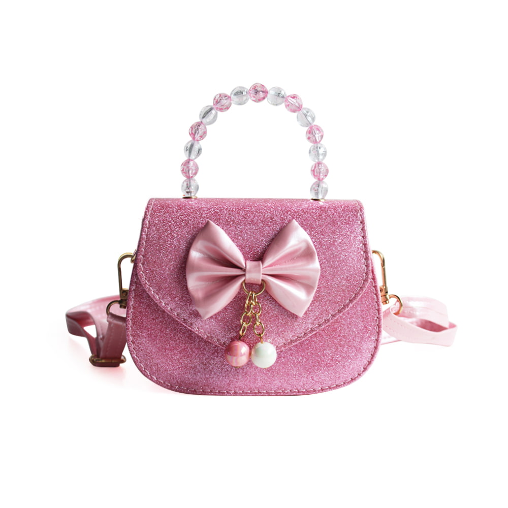 3058 Cute Princess Glitter Pearl Handle Girl Handbag