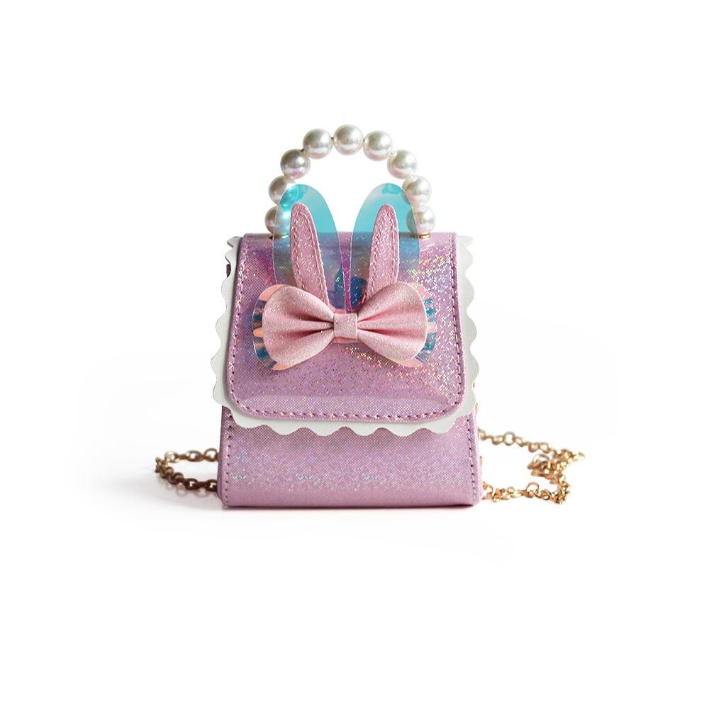 4119 Glitter Rabbit Ears Pearl Girl Toddler Handbag