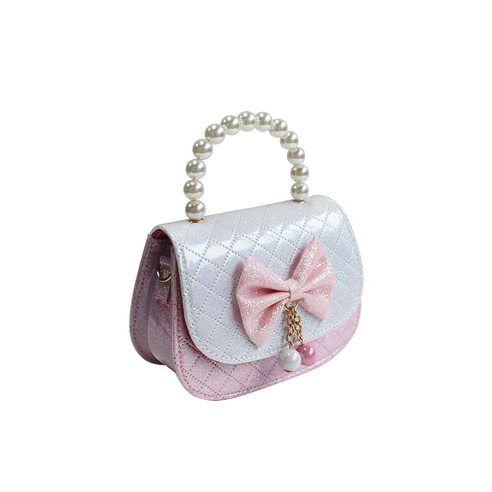 4686 Cute Bowknot PU Leather Little Girls Purse Handbag