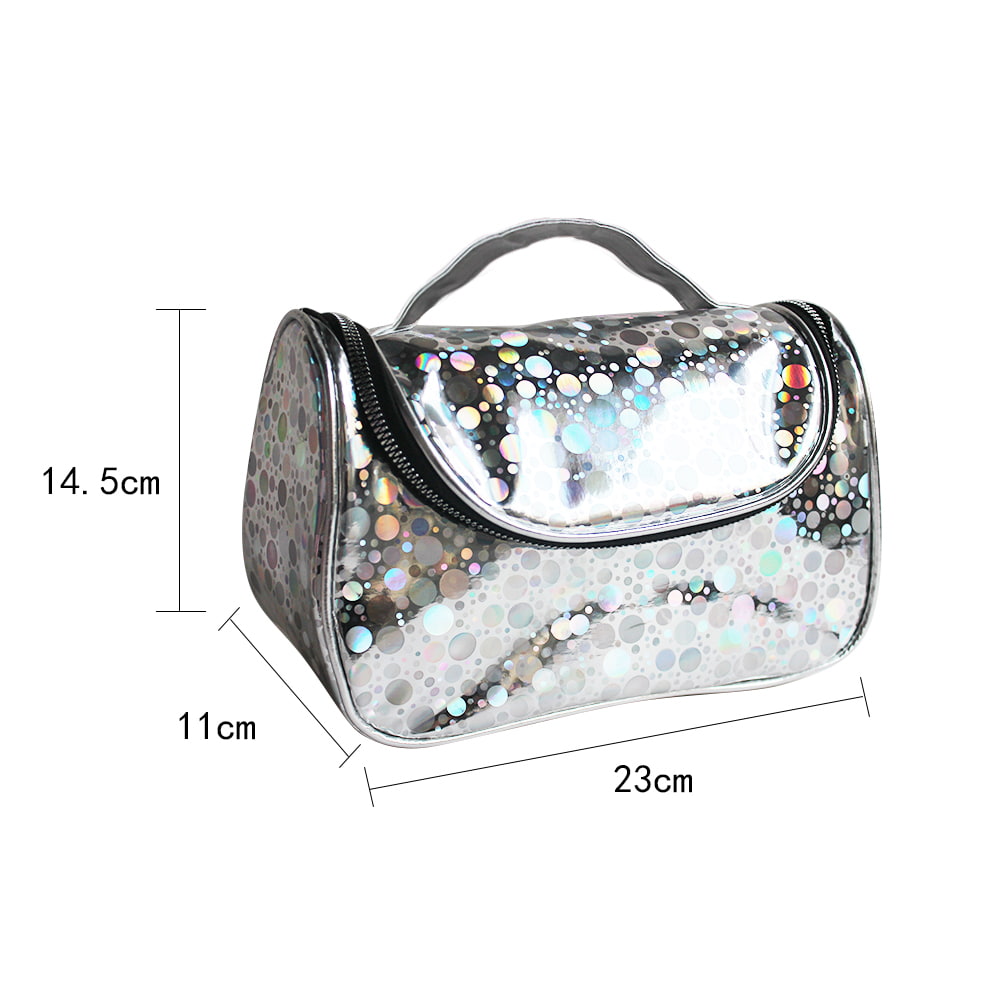 262 Polka Dot Holographic Waterproof Travel Toiletry Bag