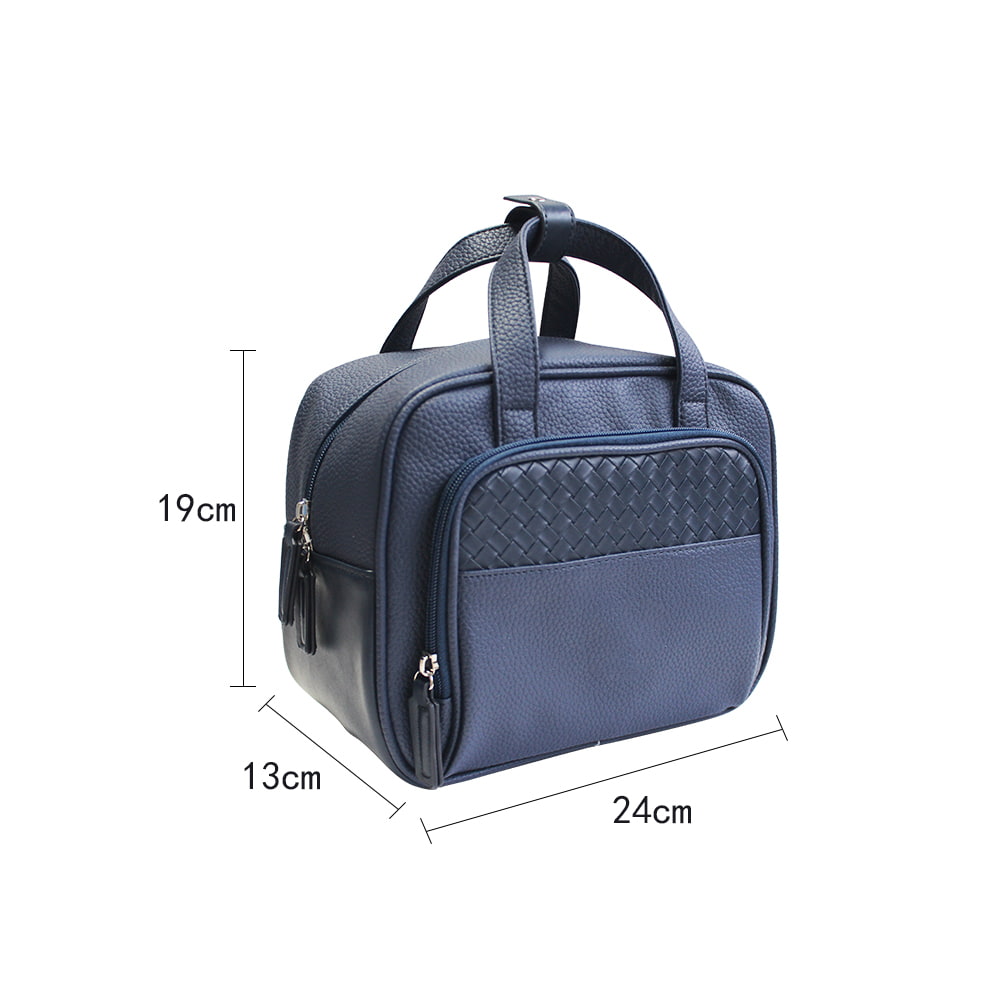 4679 Navy Blue Large Capacity PU Leather Travel Toiletry Bag