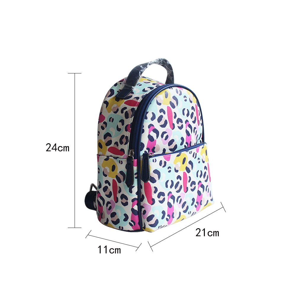 4263 Rainbow Spots Leopard Print Backpacks for Women