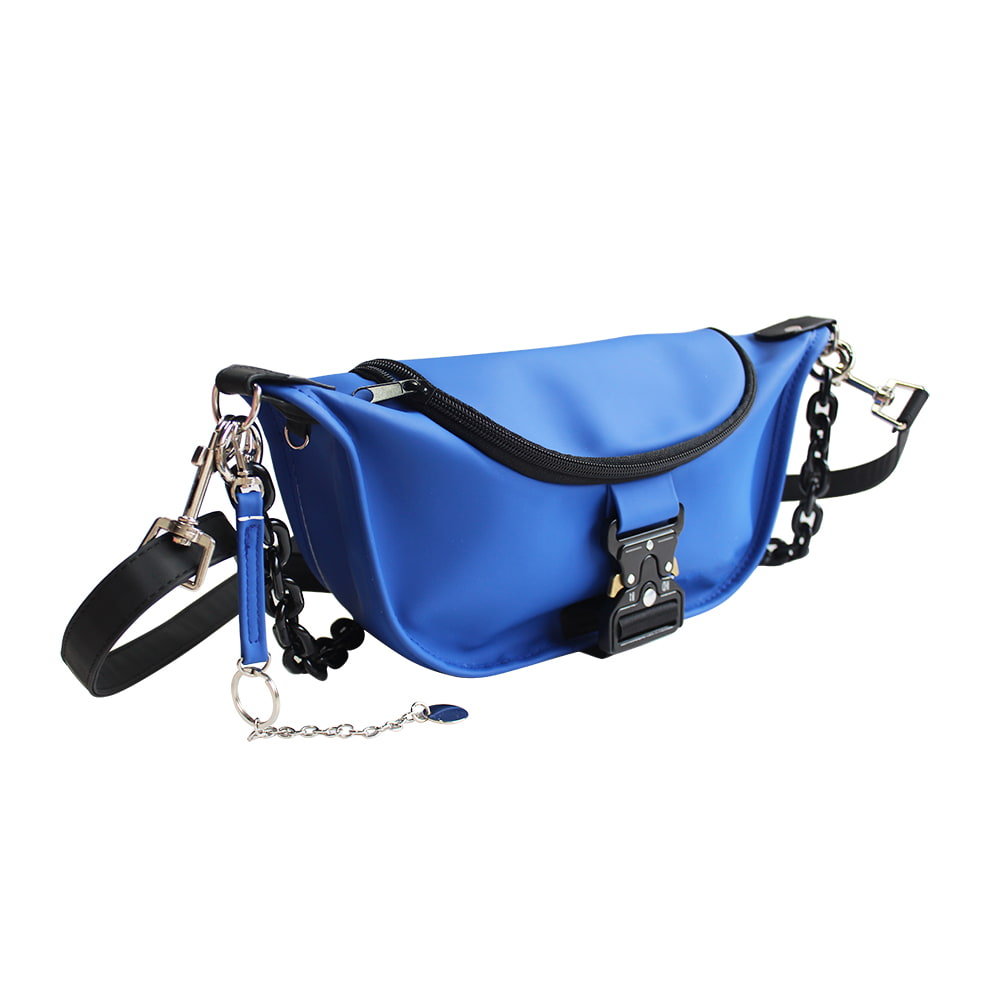 4705 Royal Blue PU Leather Chain Design Woman Belt Bag