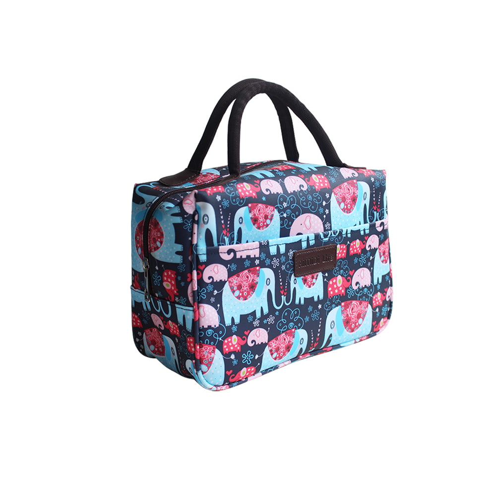 4768 Elephant Print Large Portable adult Cooler Lunch Bag