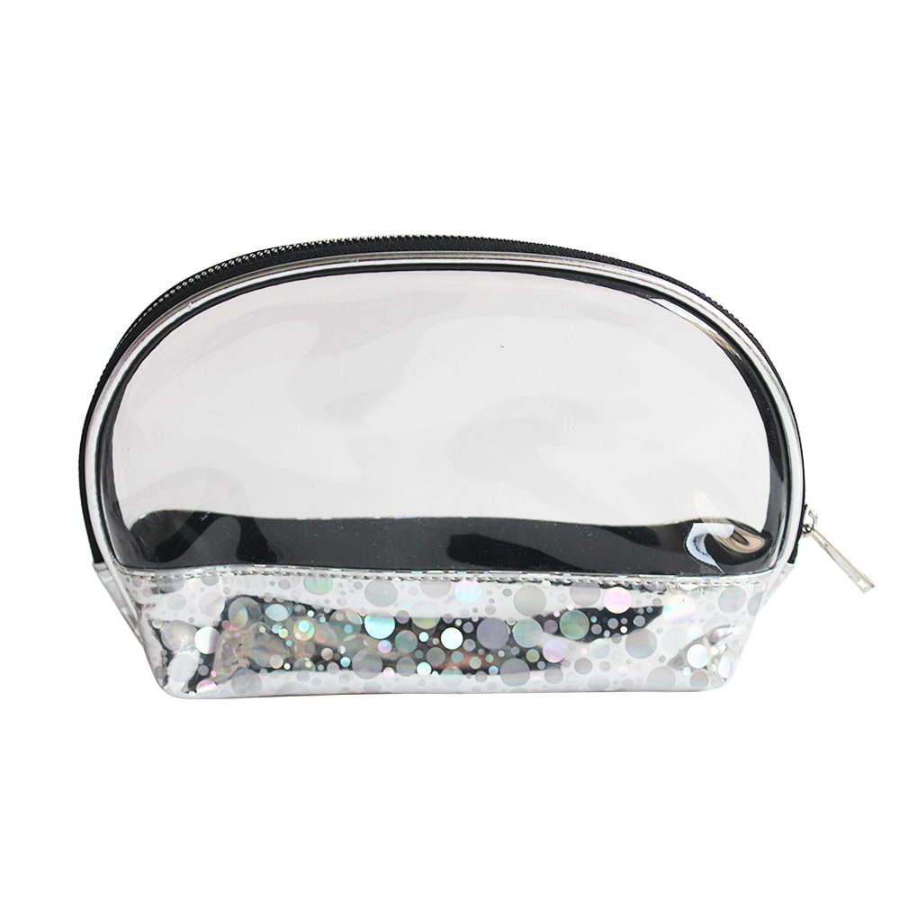 2421 Clear Polka Dot Holographic Travel Makeup Bag