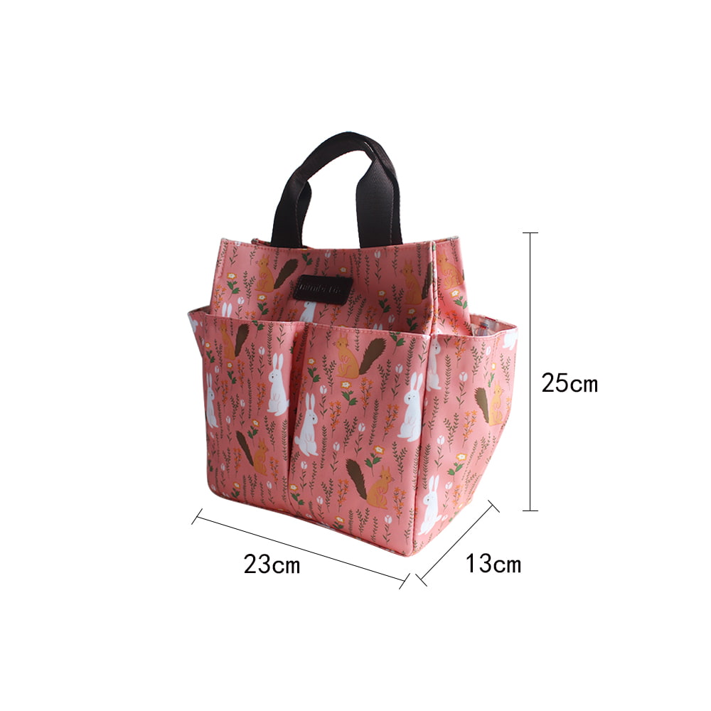 4762 Pink Waterproof Zipper Cooler Lunch Bag for Women