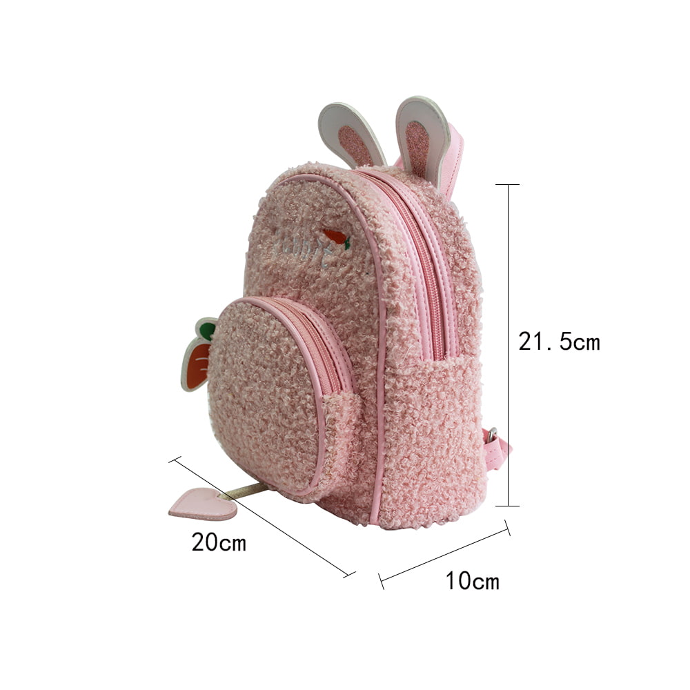 3928 Fluffy Plush Rabbit Backpack Bag with Bunny Ears