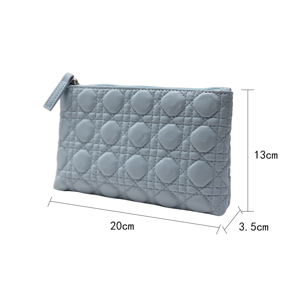 2500 Gray Cannage Stitching Travel Makeup Storage Bag