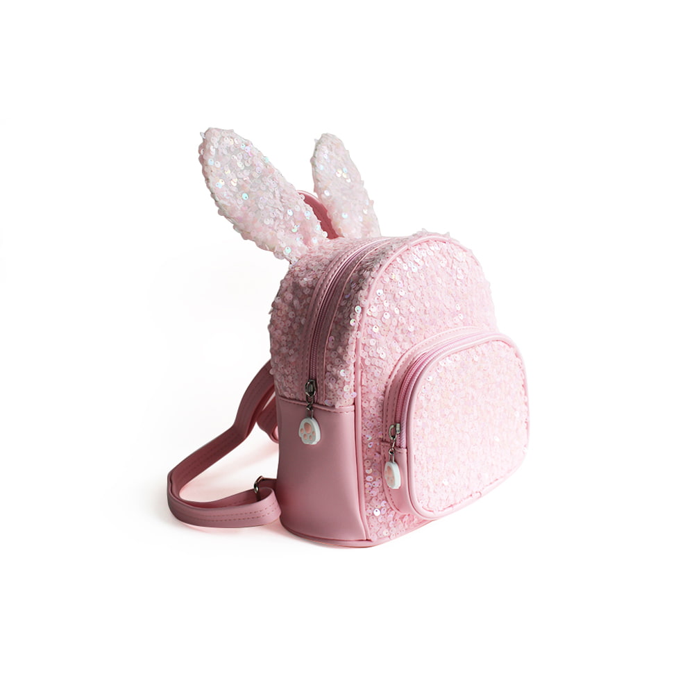 4051 Cute Rabbit Ears Sequin Girls Backpack Bag