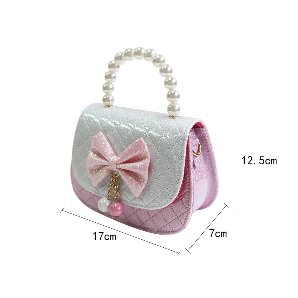 4686 Cute Bowknot PU Leather Little Girls Purse Handbag