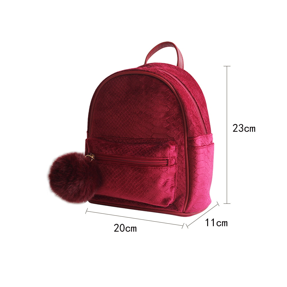 8828 Red Leather Embossed Small Mini Women Backpack