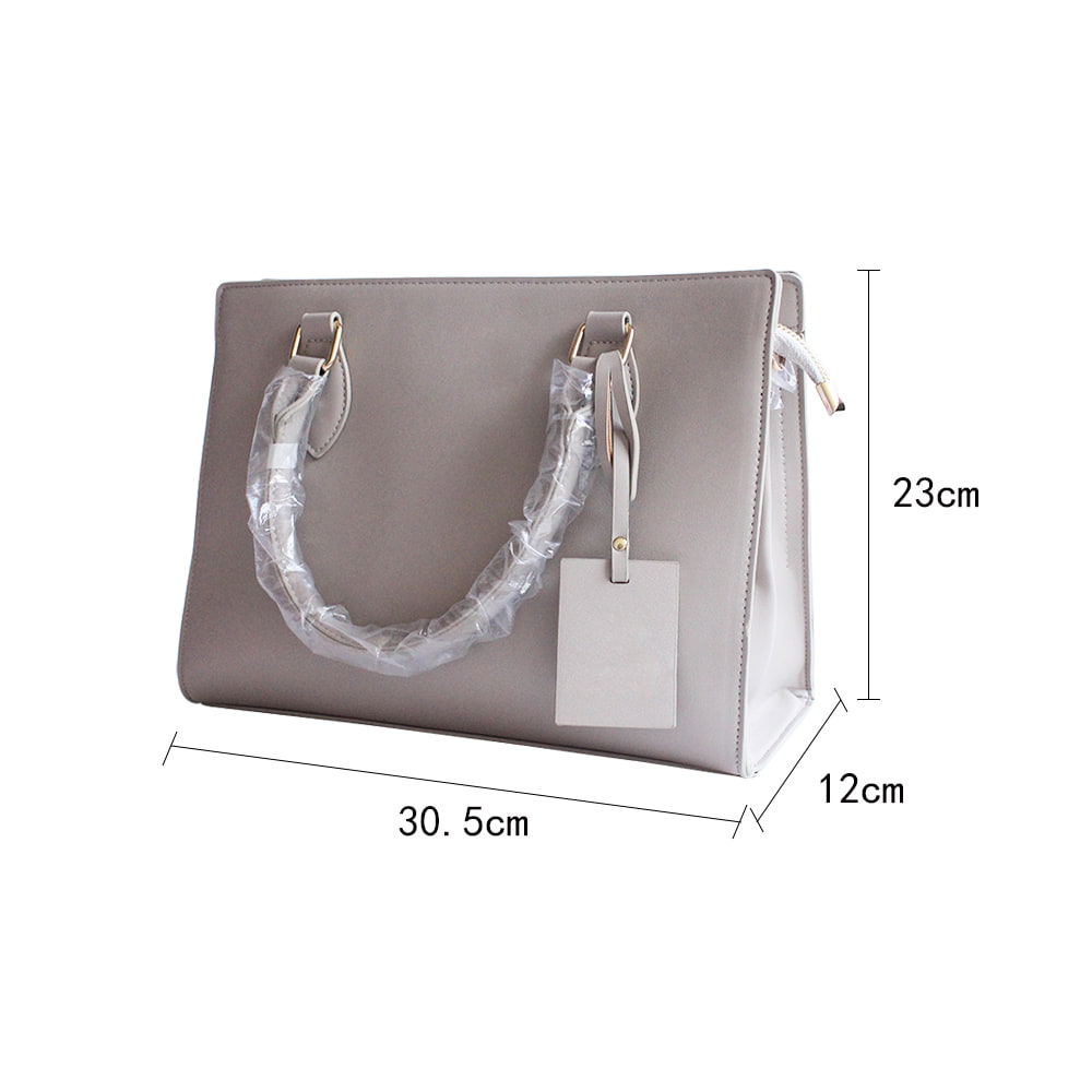 5000 Pearl Gray PU Leather Women Satchel Handbag