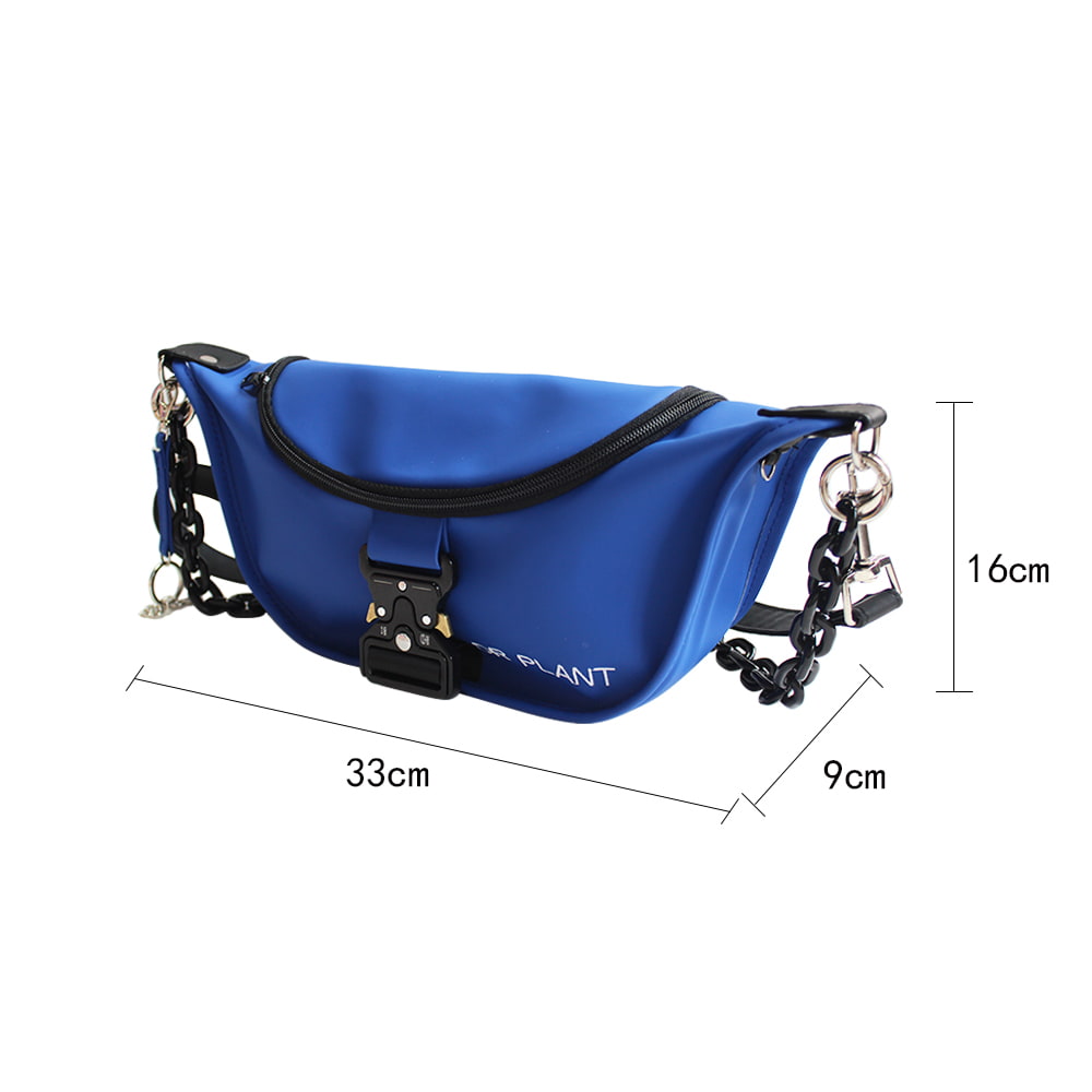 4705 Royal Blue PU Leather Chain Design Woman Belt Bag