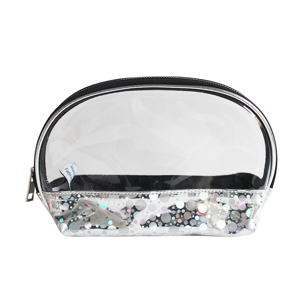 2421 Clear Polka Dot Holographic Travel Makeup Bag