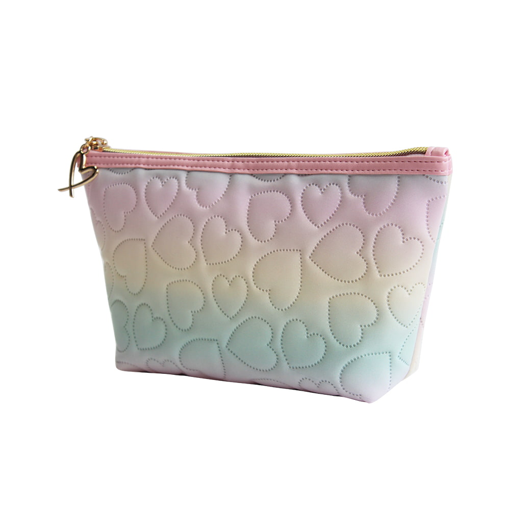 2947 Heart Patterned Ombre Cosmetic Zipper Storage Bag