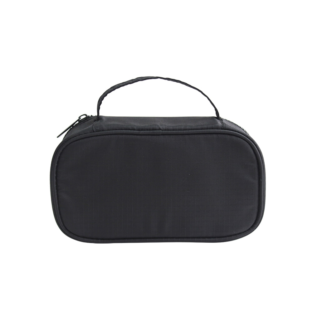 4642 Black Portable Large Capacity Make Up Zipper Bag