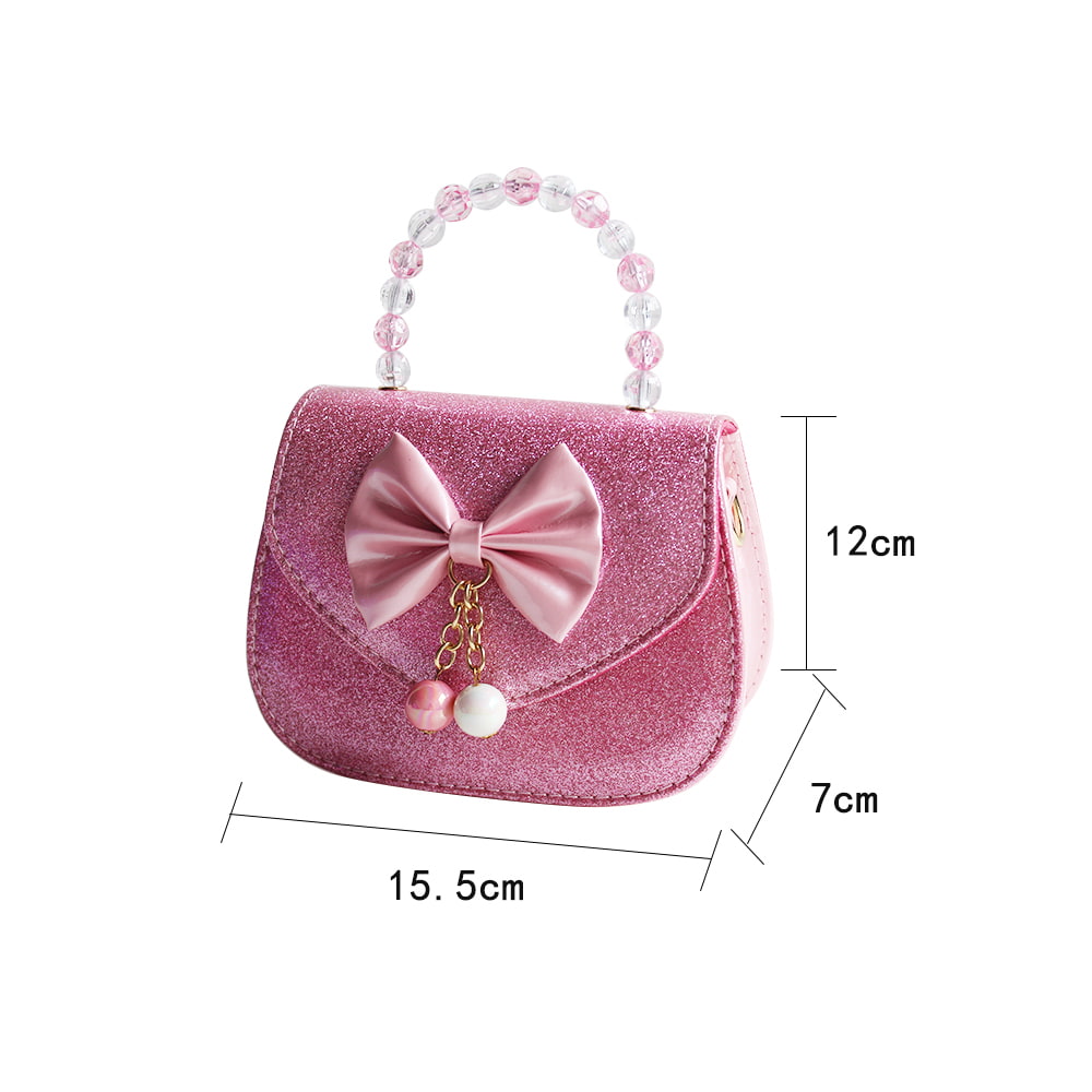 3058 Cute Princess Glitter Pearl Handle Girl Handbag