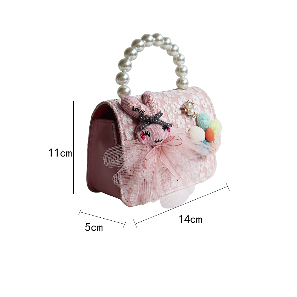 4838 Cartoon Bunny 3D Flower Princess Pearl Handbag