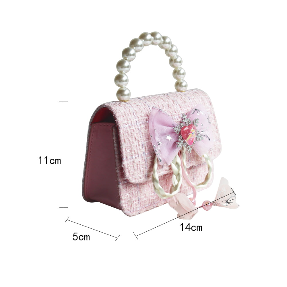 4839 Multicolor Mini Bowknot Tweed Girls Purse Handbag