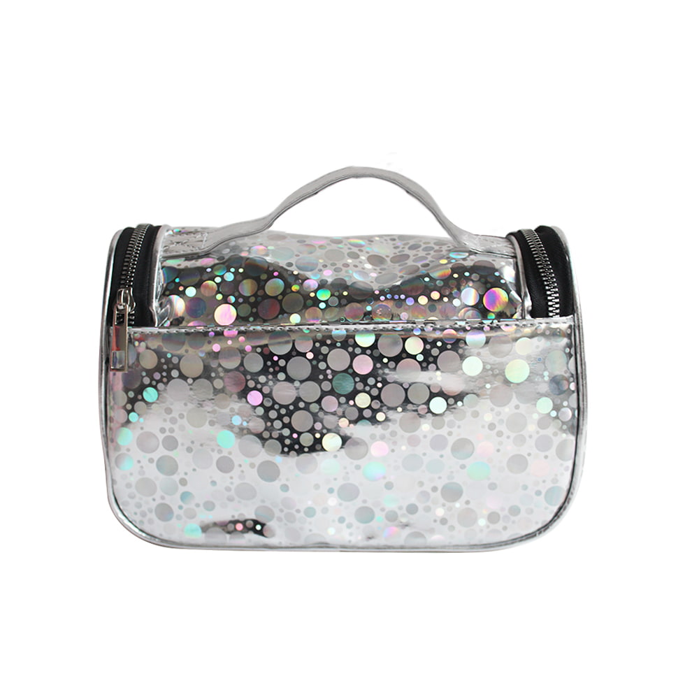 262 Polka Dot Holographic Waterproof Travel Toiletry Bag