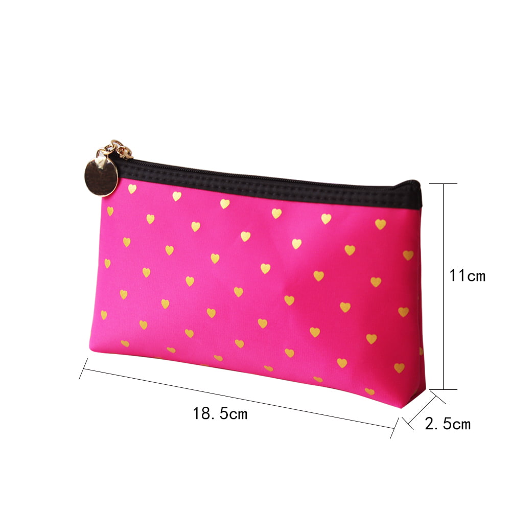 330 Love Heart Print Multipurpose Travel Makeup Bag