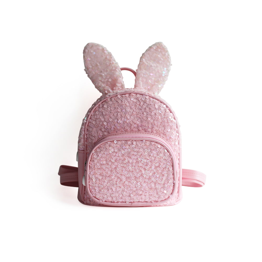 4051 Cute Rabbit Ears Sequin Girls Backpack Bag