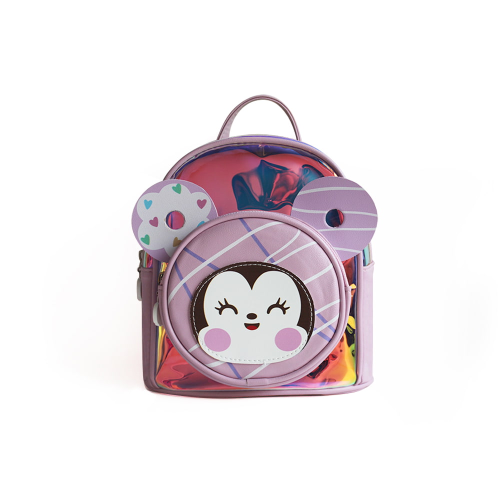 4054 Holographic Cartoon Printed Backpack For Kids