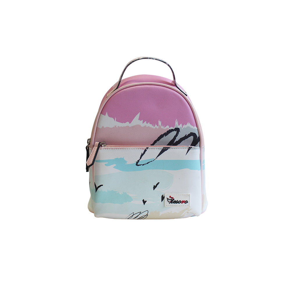 4263-1 Sky and Birds Printed Lightweight Girls Backpack