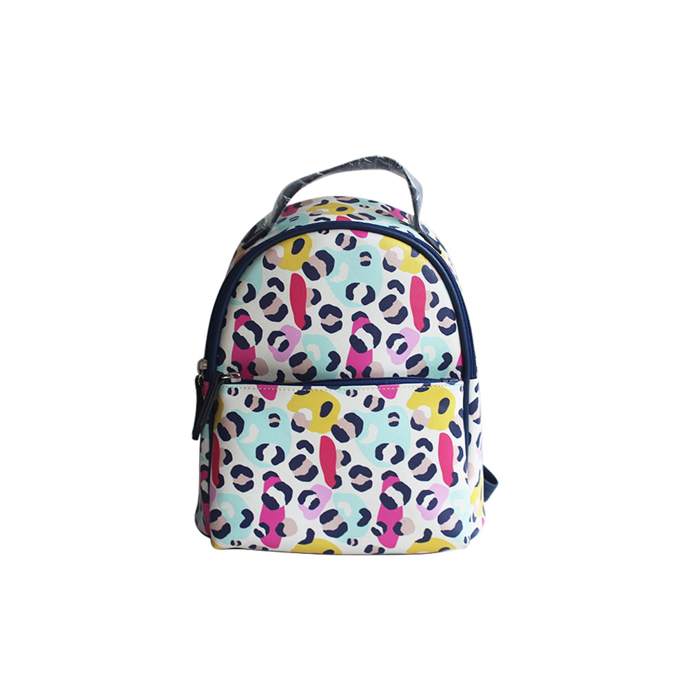 4263 Rainbow Spots Leopard Print Backpacks for Women