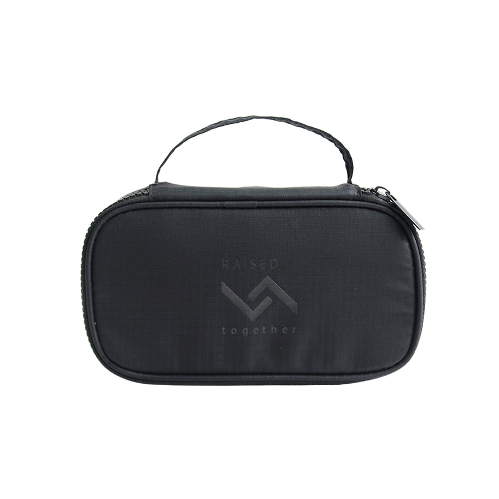 4642 Black Portable Large Capacity Make Up Zipper Bag