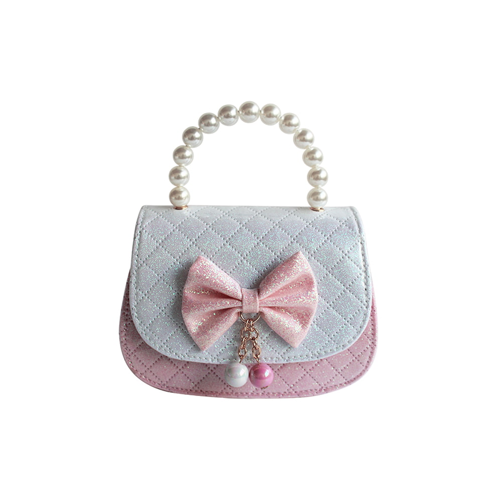 4686 Cute Bowknot PU Leather Little Girls Purse Handbag