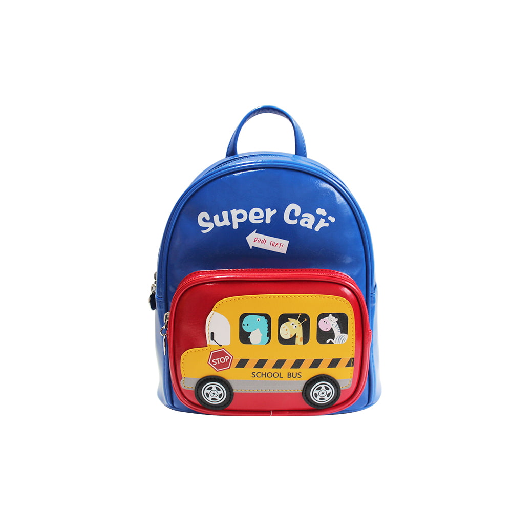 4688 Multicolor Cartoon Car Design Childrens Backpack