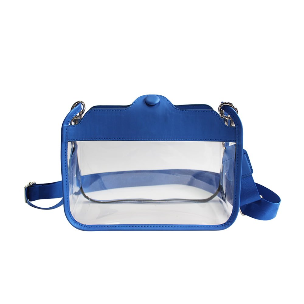 4695 Simple PVC Clear Women Snap Button Shoulder Bag