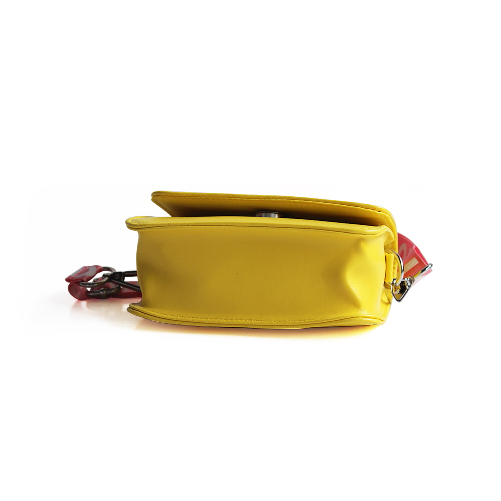 3869 Yellow PU Leather Children Crossbody Bag