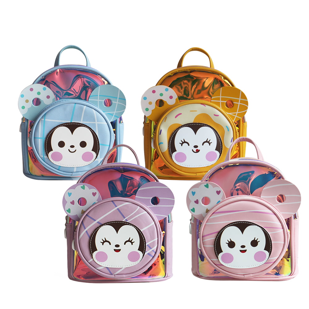 4054 Holographic Cartoon Printed Backpack For Kids