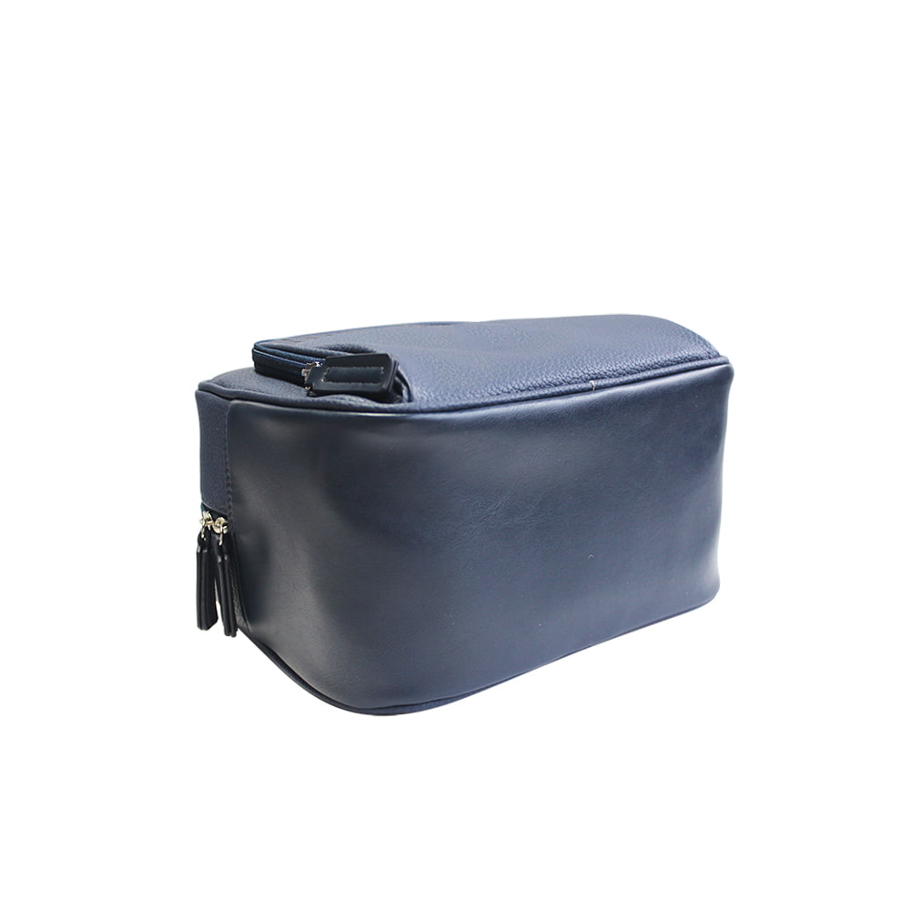 4679 Navy Blue Large Capacity PU Leather Travel Toiletry Bag