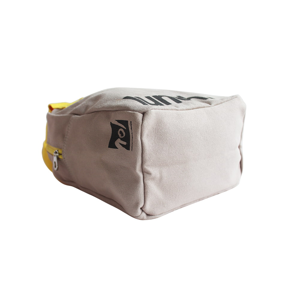 BD-GM06 Grey Yellow Eco Friendly Fluf Zipper Cooler Lunch Bag