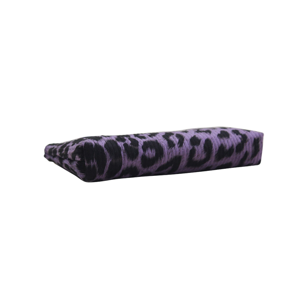 2500 Purple Leopard Pattern Flat Bottom Cosmetic Bag