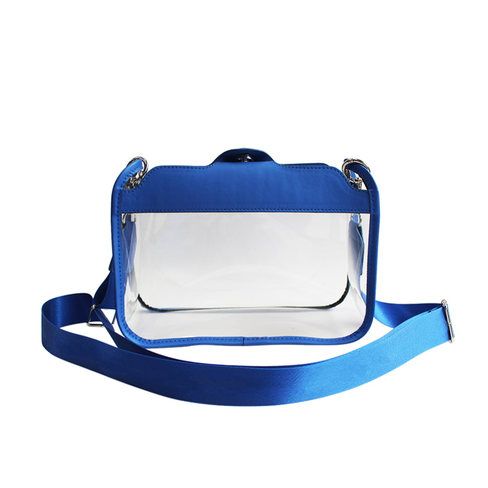 4695 Simple PVC Clear Women Snap Button Shoulder Bag