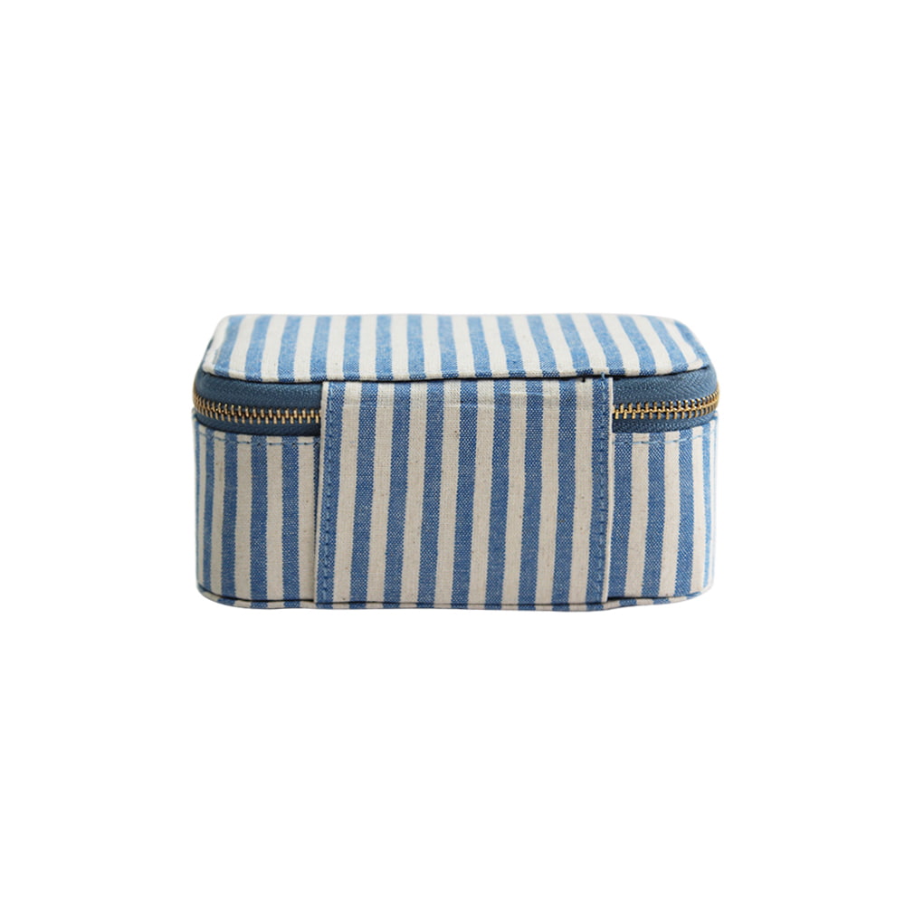 4715 Fashion Striped Double Zip Jewellery Storage Box