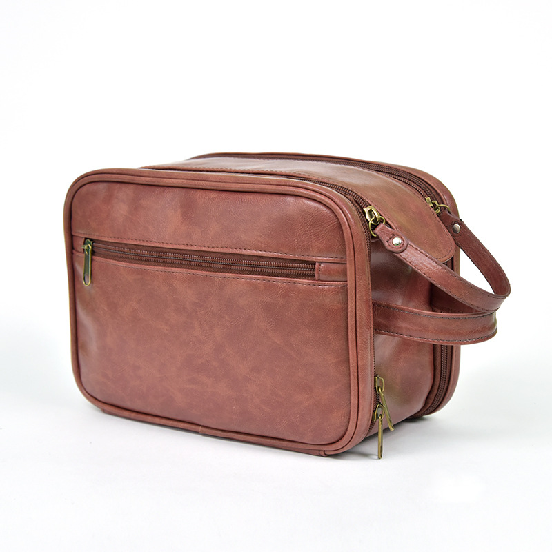 BD-GM116 PU Leather Toiletry Bag with compartment pockets