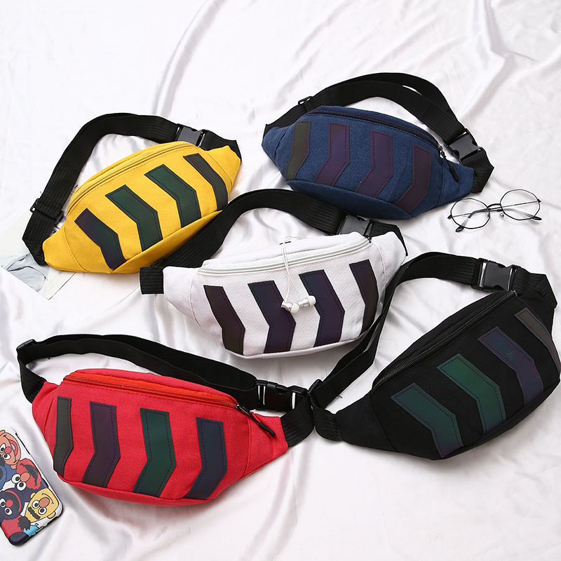 BD-GM22 5 Colors Kids Canvas Waist Bag with Earphone Hole