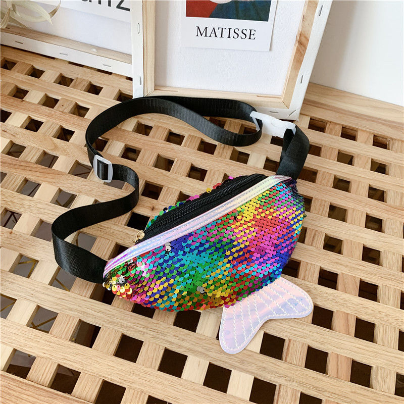BD-GM25 Cute Fish Tail Sequins Adjustable Waist Bag for Girls